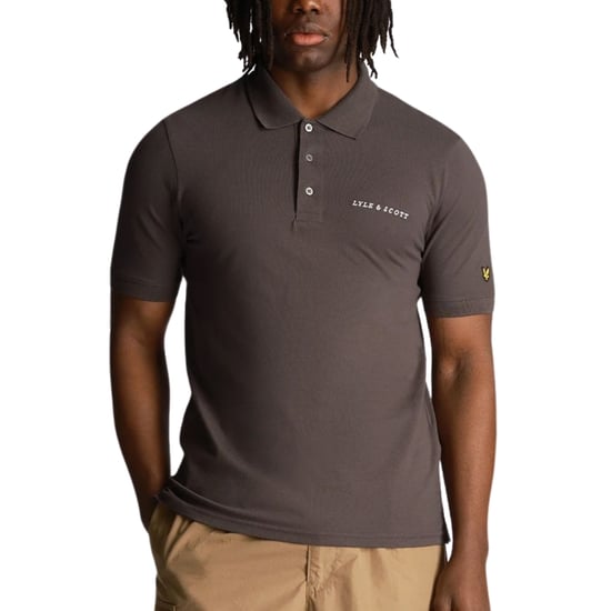 Lyle & Scott effen geborduurd logo gunmetal grijs poloshirt - Image 1