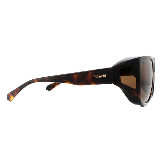 Polaroid Suncovers Wrap Unisex Havana Brown Copper Polarized Sunglasses - Image 4