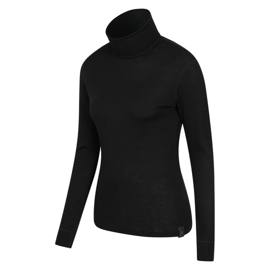 Mountain Warehouse Underställströja i merinoull med rullhals för dam och dam (Svart) - Image 3