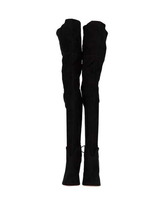 Aquazzura Giselle Over-The-Knee Boots in Black Suede - Image 5