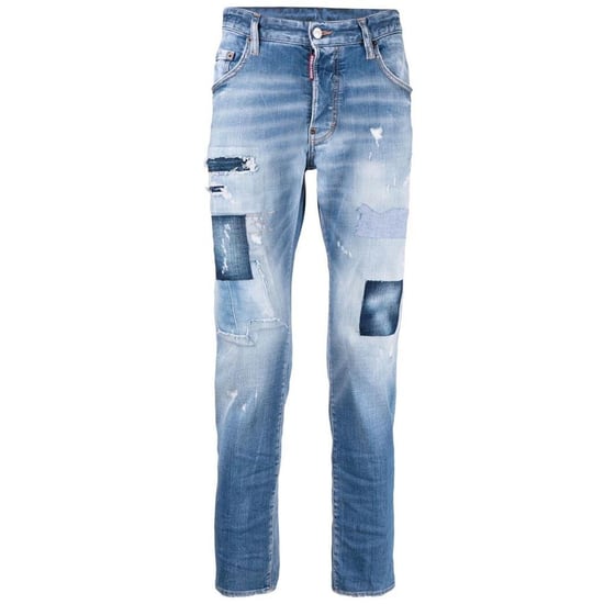 Dsquared2 Men's Patchwork Distressed-Effect Skinny Jeans Blue
