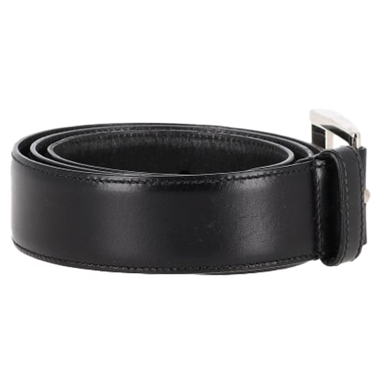 Prada Zwarte Leren Riem met Zilveren Gesp - Image 2
