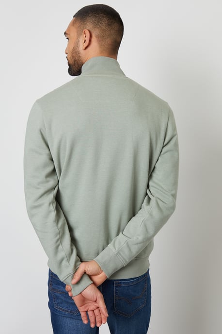Pale Green Men's Sage Quarter Zip Sweatshirt