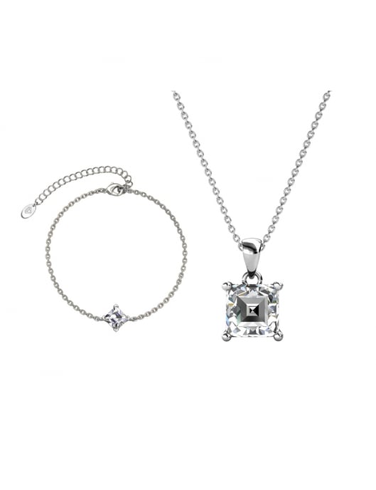 Simple Square Calle Set - Silver and Crystal - Image 1