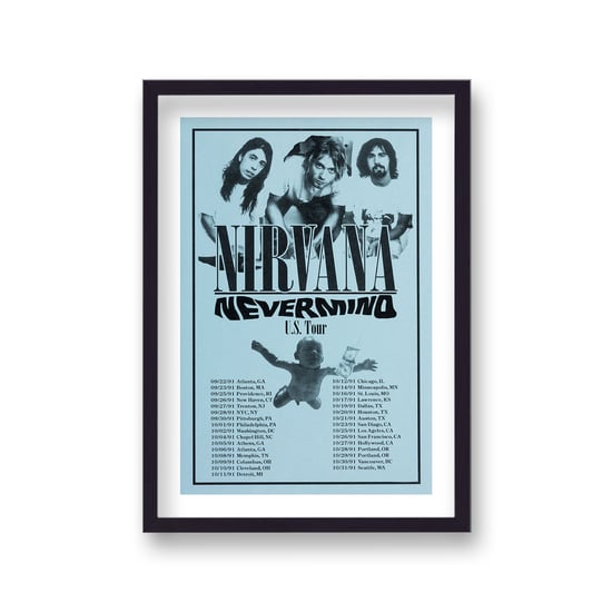 Nirvana Nevermind US Tour Vintage Music Poster