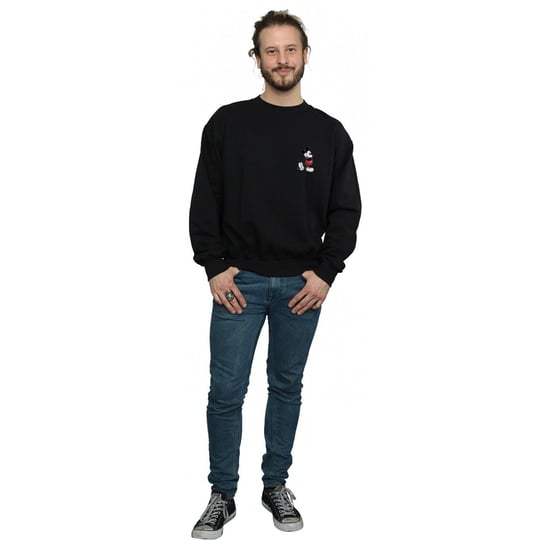 Disney Heren Mickey Mouse Kickin Retro Borst Sweatshirt (Zwart) - Image 4