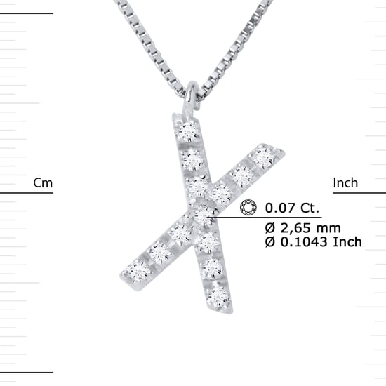 DIADEMA - Necklace with Diamonds - X - White Gold