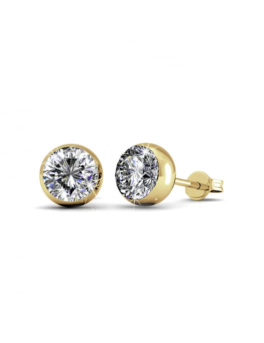Moon örhängen - Guld och kristall - Image 1