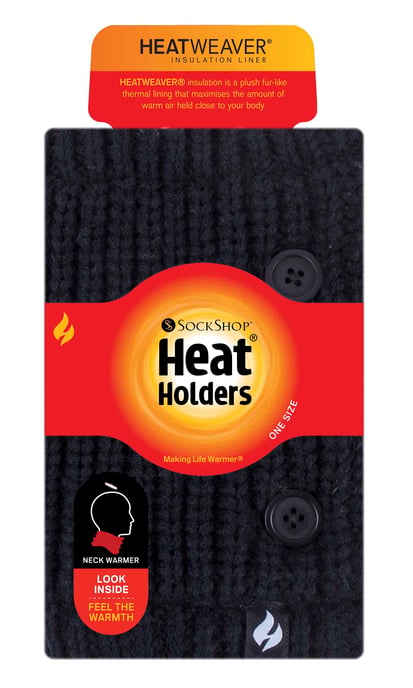 Heat Holders - Ladies Fleece Thermal Neck Warmer Snood with Button - Image 2