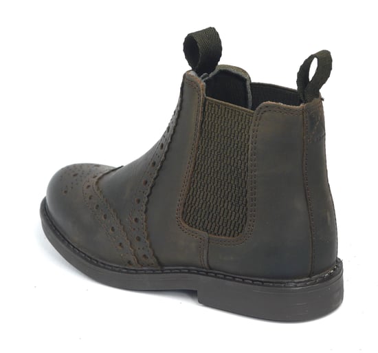Frank James Cheltenham Leather Brown Junior Brogue Chelsea Boots