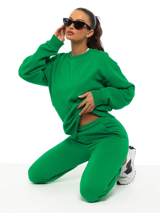 Enzo Womens överdimensionerad sweatshirt - grön - Image 4