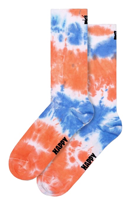 Novelty Tie Dye Socks | Happy Socks | Breathable Multicoloured Funny Dress Socks | Gift Socks - Peach - Image 1