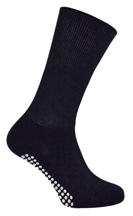 Extra Wide Oedema Socks with Non Slip Grips | Dr.Socks | Mens & Ladies | Bamboo Slipper Socks with Grippers for Swollen Legs Ankles & Feet - Black - Image 2