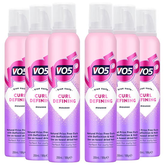VO5 Curl Defining Hair Mousse with Lasting Hold and Less Frizz 200ml, 6 Pack