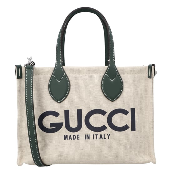 Gucci Small Tote Bag With Gucci Print Green - Image 1