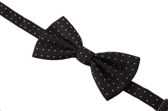 Dolce & Gabbana Gray 100% Silk Adjustable Neck Papillon Men's Tie - Image 2