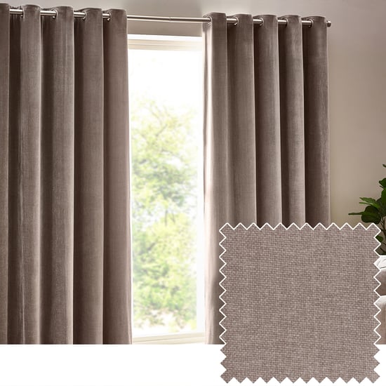 Yard Heavy Chenille Room Darkening Eyelet Curtains - Image 5