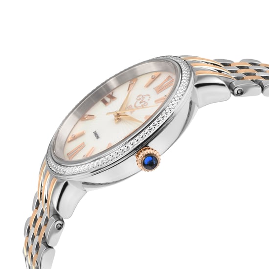 GV2 Women's Genoa 12535 Swiss Quartz Mother of Pearl Diamond Two-Tone Stainless Steel Watch - Image 3