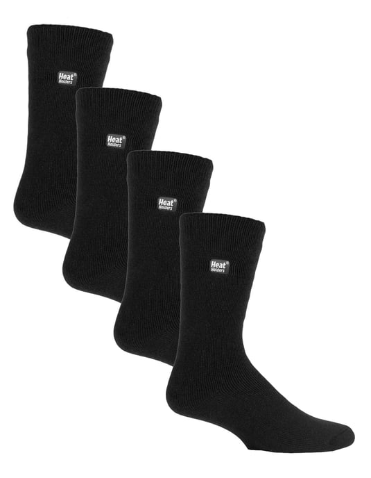 Heat Holders Ultra Lite - 4 Pair Multipack Mens Thermal Socks | Ultra Thin Warm Socks for Dress Socks in Winter - Black - Image 1