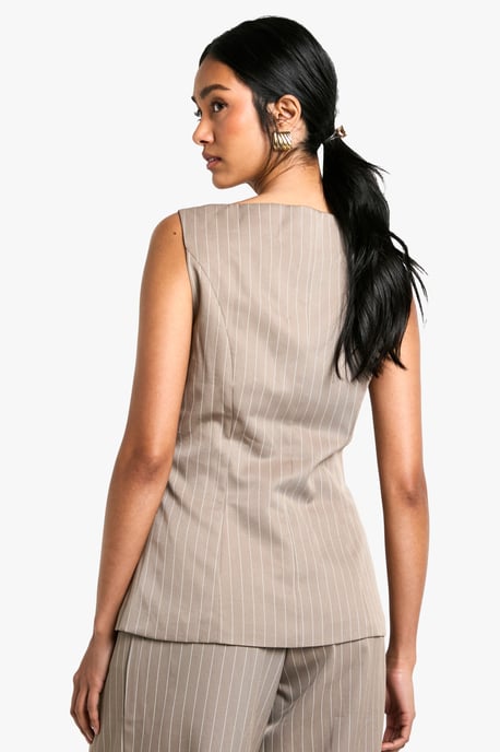 Tailored Pinstripe Waistcoat - Image 2