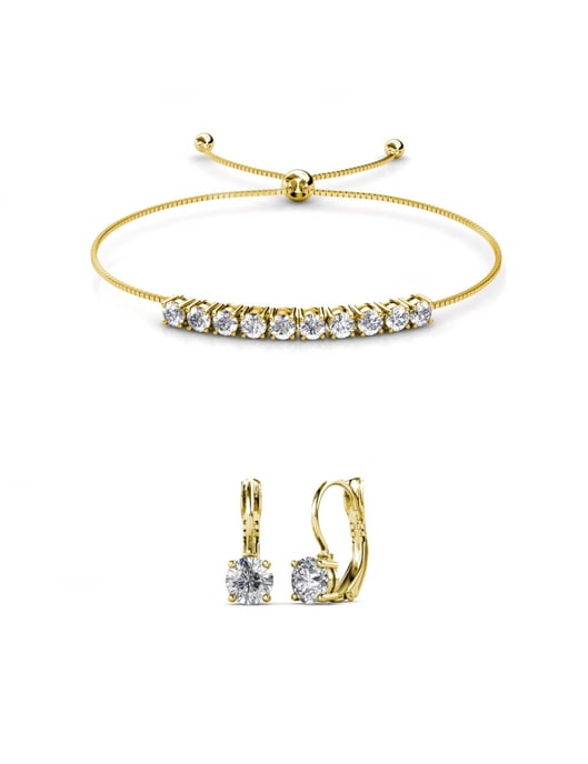 Rund kristall Mia set - Guld och kristall - Image 1