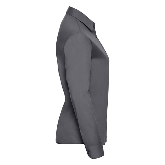 Russell Collection Dames/Dames Klassiek Polycotton Easy-Care Shirt met Lange Mouwen (Konvooi Grijs) - Image 3