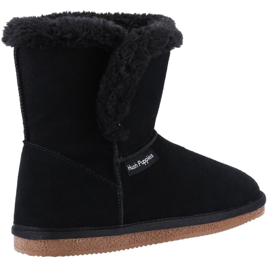 Hush Puppies Womens/Ladies Ashleigh Suede Slipper Boots (Black) - Image 2