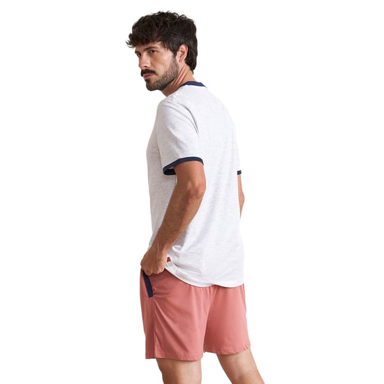 Men's short-sleeved V-neck pajamas JJBEH5602 - Image 2