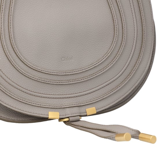 Chloé Marcie Medium Saddle Bag Grey - Image 5