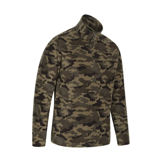 Mountain Warehouse Mens Camber II Camo Half Zip Fleece Top (Green)