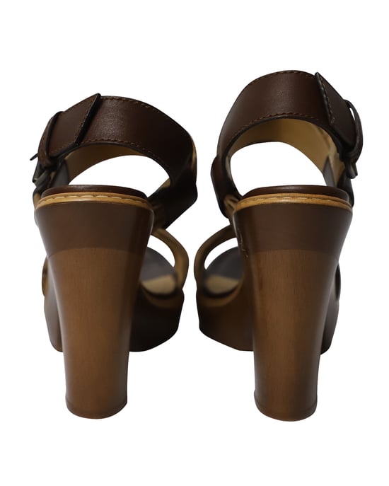 Lanvin Houten Hakken in Bruin Leder - Image 4