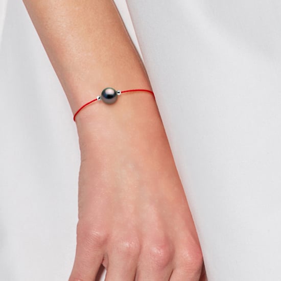 DIADEMA - Bracelet - Red Nylon - Tahiti Pearl