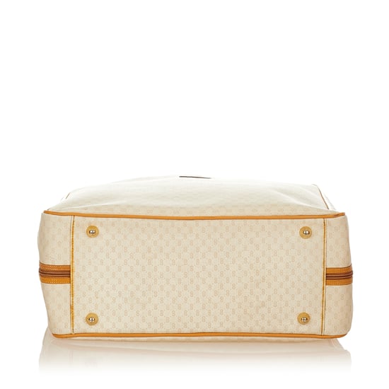 Vintage Gucci Microguccissima Coated Canvas Travel Bag White - Image 4