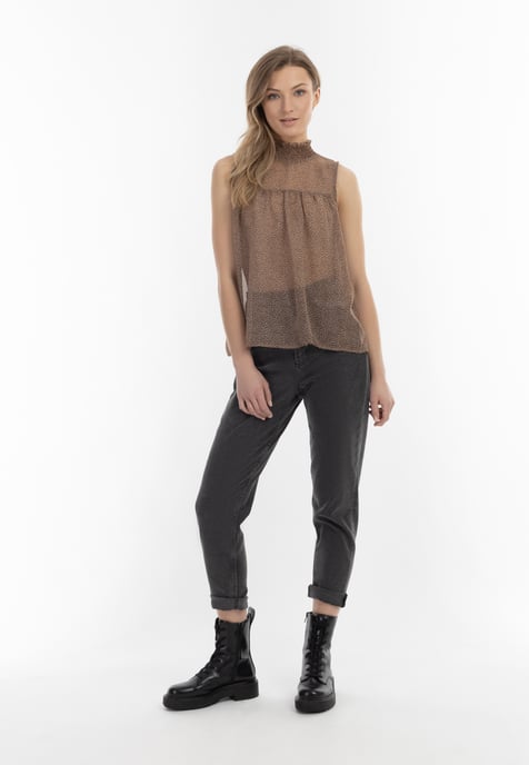 Dreimaster Blouse Dames bruin-gebroken wit - Image 2