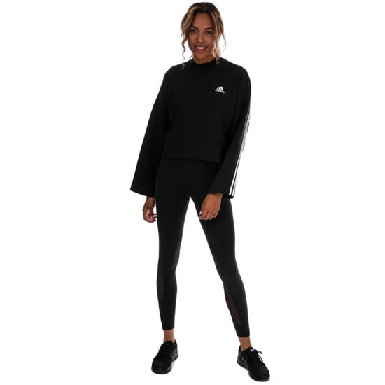 Women's adidas 3-Stripes Doubleknit Sweatshirt in Black