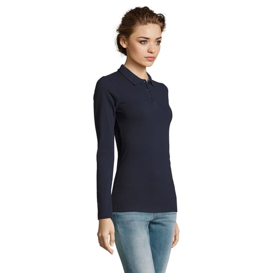 SOLS Dames/dames Perfecte Lange Mouw Pique Polo Shirt (Franse marine) - Image 6