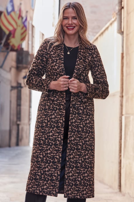 Leopard Print Premium Longline Coat