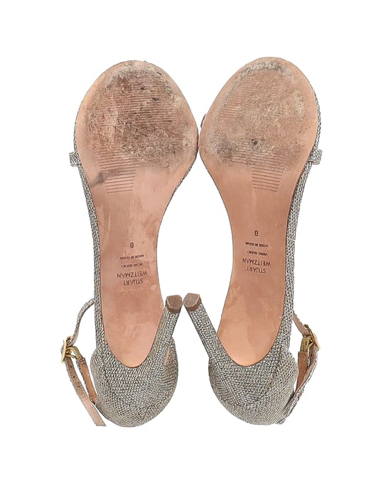 Stuart Weitzman Nudist Sandals in Gold Synthetic - Image 6