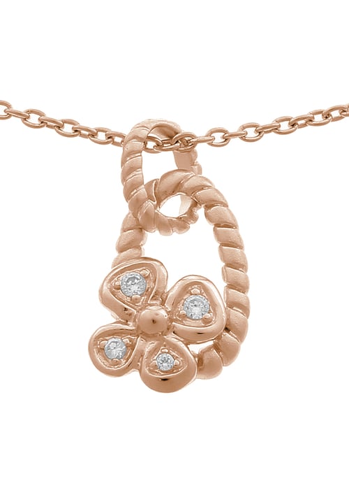 Orphelia Women's 925 Sterling Silver Set: Chain-Pendant + Earrings - Rose SET-6020/1 - Image 2