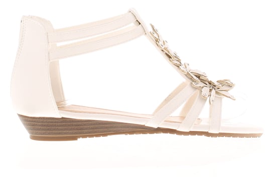 Platino Womens Gladiator Strappy Sandals Floella Zip white