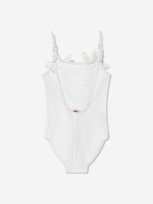 Selini Action Girls Flower Swimsuit in White