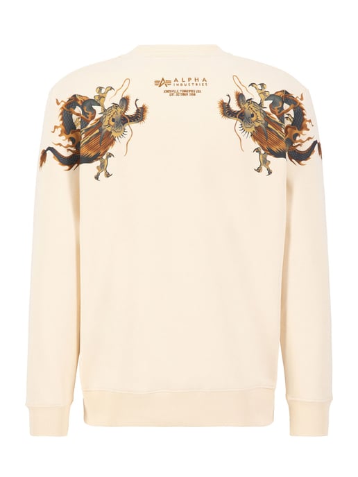 Men's Alpha industries Dragon Emb Sweater in White - Image 1