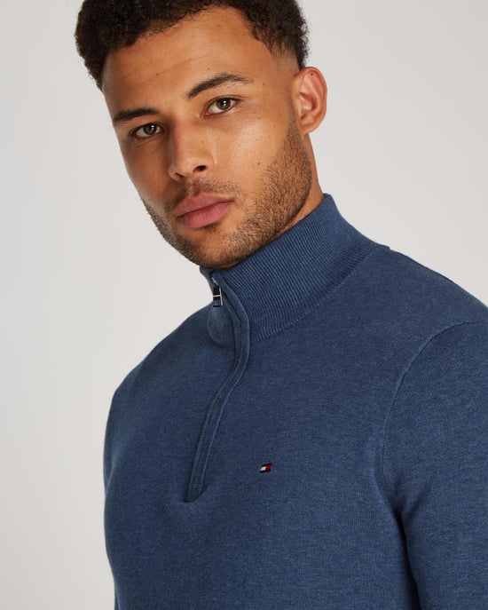 Tommy Hilfiger Essential Cotton Mens Half Zip Mock Sweatshirt