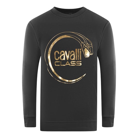 Cavalli Class Piercing Snake Logo Black Sweatshirt - Image 1