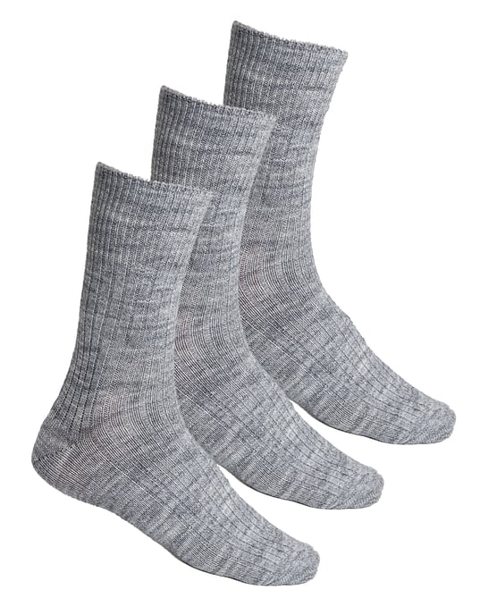 3 par multipack damstrumpor i alpackaull | Steven | andningsaktiva tjocka stövelsockor - grå - Image 1