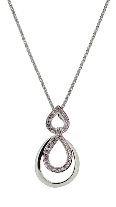 Orphelia 'Amber' Women's 925 Sterling Silver Set: Chain-Pendant + Earrings - Silver SET-7092 - Image 3