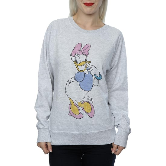 Disney Womens/Ladies Classic Daisy Duck Heather Sweatshirt (Heather Grey)