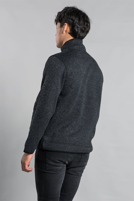 Charcoal Funnel Neck Full Zip Fleece With Polar Fleece Lining