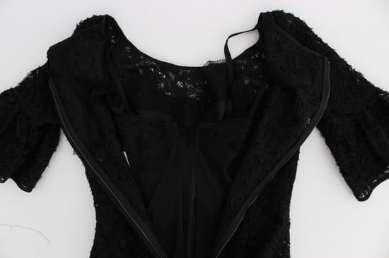 Dolce & Gabbana Vrouwen Zwart Bloemen Kanten Lange Bodycon Maxi Jurk - Image 6
