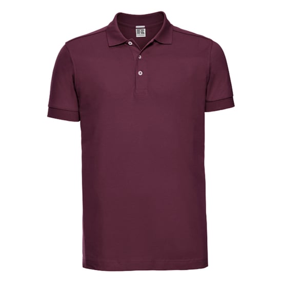 Russell Stretch Fitted Polo Shirt för herrar (Bourgogne) - Image 1